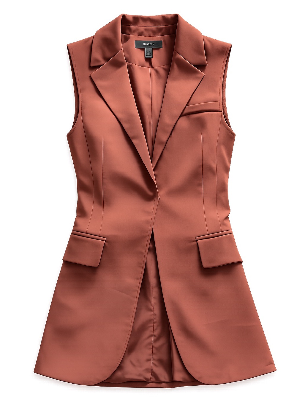 Forever 21 Rust Sleeveless Long Blazer